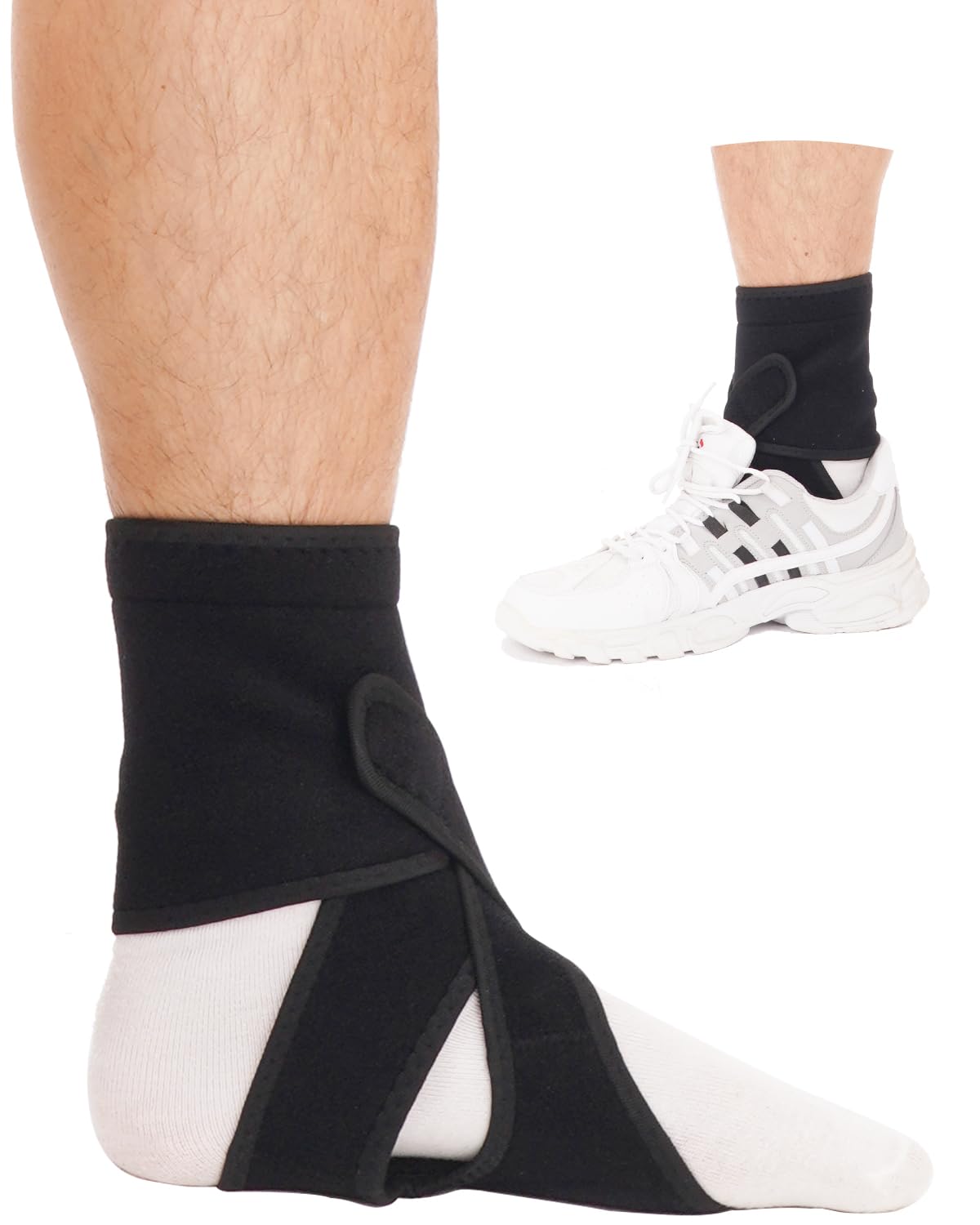 Estinko AFO Foot Drop Brace-Drop Foot Brace Foot Drop Brace for Walking Adjustable Drop Foot Braces TBI ALS MS Stroke Fit Women and Men (Black Left)